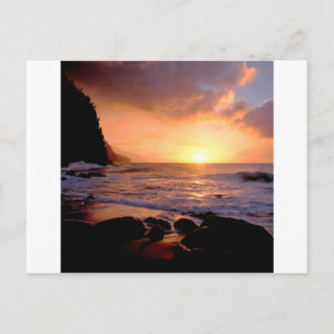 Cartão Postal Sunset Na Pali Coast Hawaii