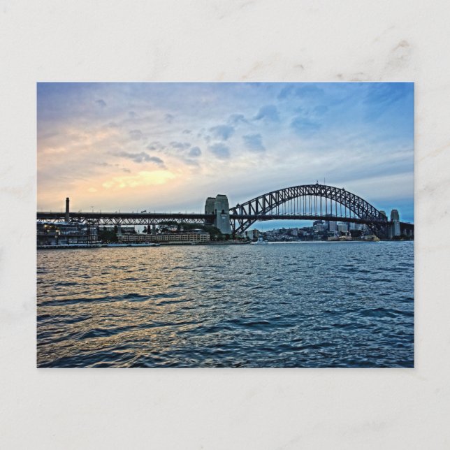 Cartão Postal Sunset na ponte de Sydney Harbor - Austrália (Frente)