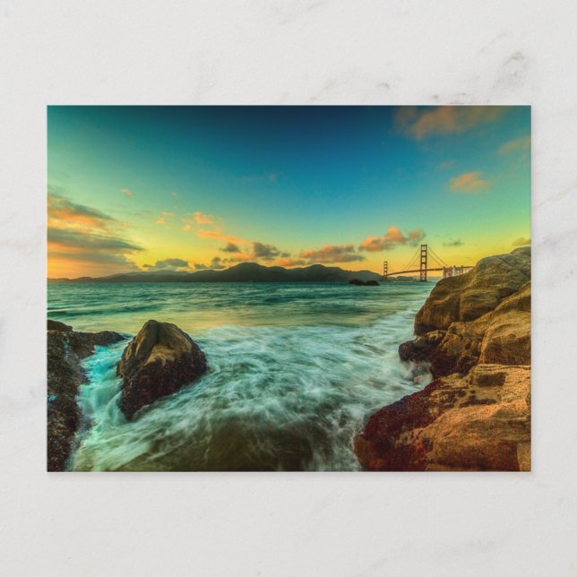 Cartão Postal Sunset na praia Baker (Frente)