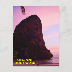 Cartão postal Sunset na praia de Railay Krabi Tai
