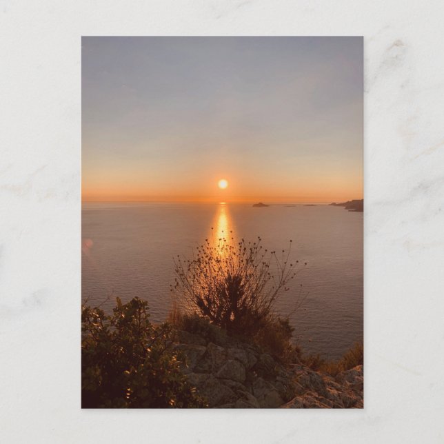 Cartão postal Sunset na Riviera Francesa, no Chass (Frente)