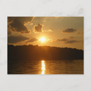 Cartão Postal Sunset no lago
