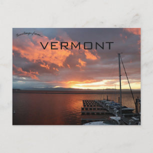 Cartão Postal Sunset no lago Champlain Vermont