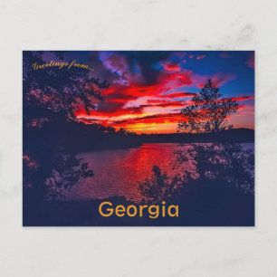 Cartão Postal Sunset no lago Lanier Georgia