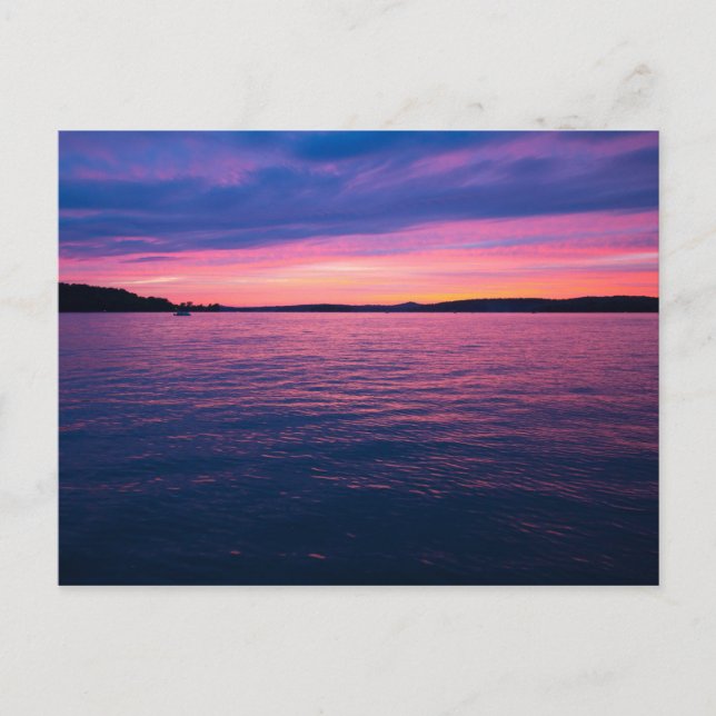 Cartão Postal Sunset no Lago Seneca, Ohio (Frente)