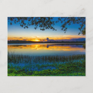 Cartão Postal Sunset no lago Zobel, Fort Pierce, Flórida