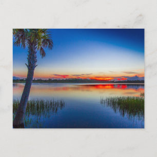 Cartão Postal Sunset no lago Zobel, Fort Pierce, Flórida