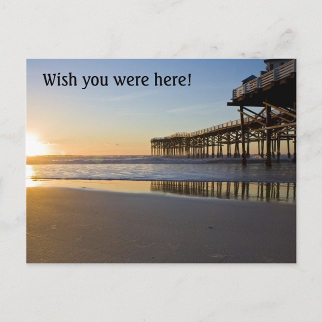 Cartão Postal Sunset no Oceano Pier (Frente)