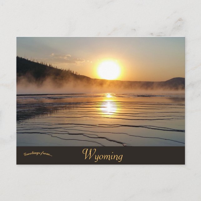 Cartão Postal Sunset no Yellowstone Natl Park Teton Wyoming (Frente)