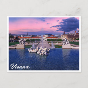 Cartão Postal Sunset over fountain em Viena