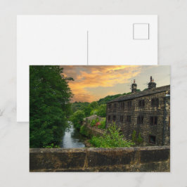 Cartão Postal Sunset over Hawksclough Bridge, Mytholmroyd