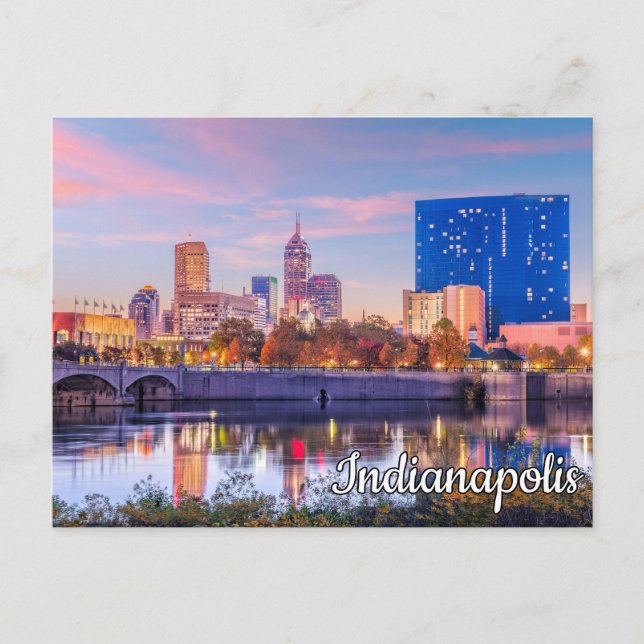 Cartão Postal Sunset Over Indianapolis, Indiana, EUA (Frente)