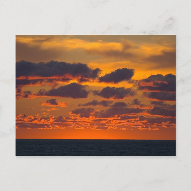Cartão Postal Sunset Over Lake Michigan, Ludington, Michigan (Frente)