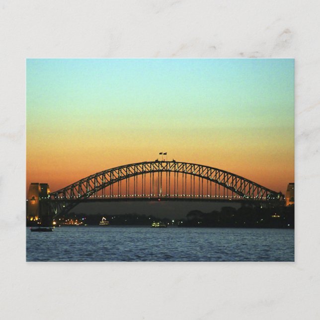 Cartão Postal Sunset over Sydney Harbor Bridge, Austrália (Frente)
