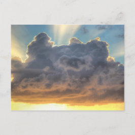 Cartão Postal Sunset Rays of Light through Stormy Clouds