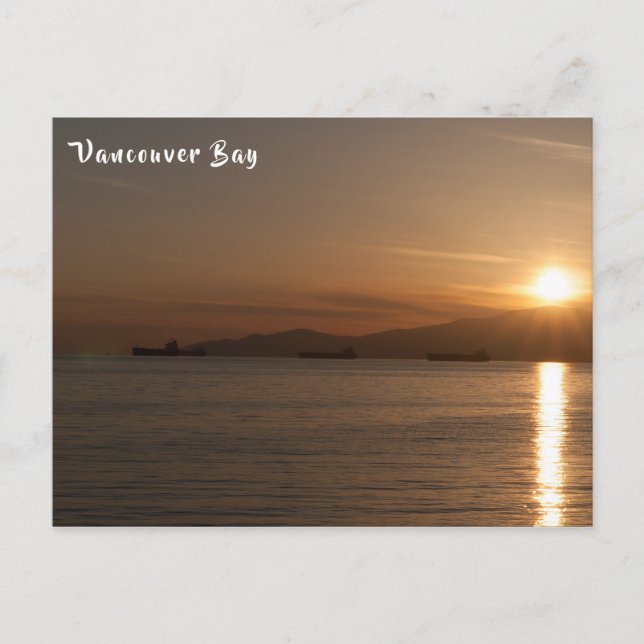 Cartão Postal Sunset sobre a Baía de Vancouver - Canadá (Frente)