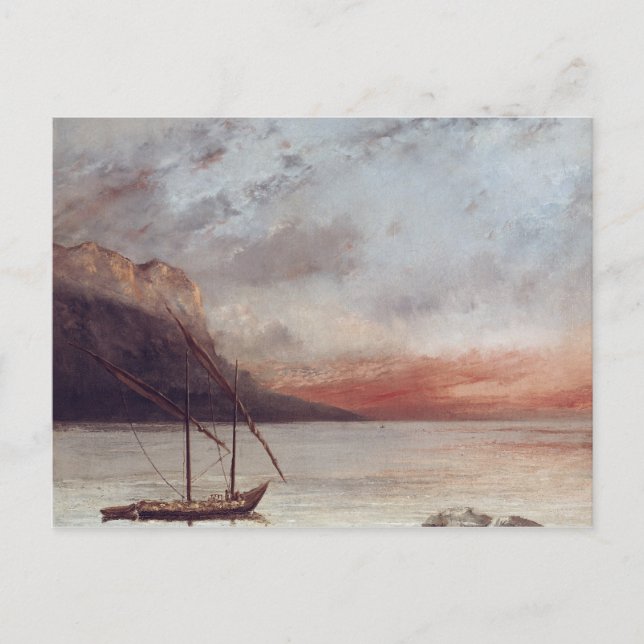 Cartão Postal Sunset sobre Lago Leman, 1874 (Frente)