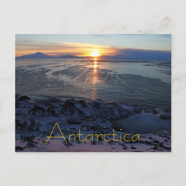 Cartão Postal Sunset sobre McMurdo Sound, Antártica (Frente)