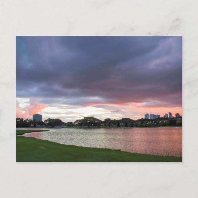 Cartão Postal Sunset Sobre O Parque (Frente)