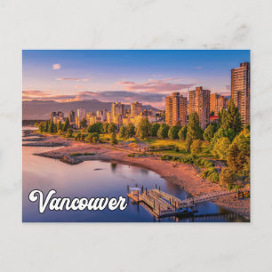 Cartão Postal Sunset Sobre Vancouver, Colúmbia Britânica