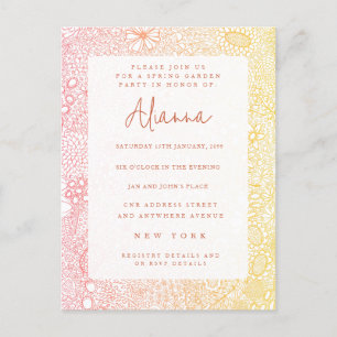 Cartão Postal Sunset Sunrise Garden Scenst Artist Coral Peach