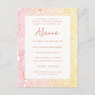 Cartão Postal Sunset Sunrise Garden Scenst Artist Coral Peach
