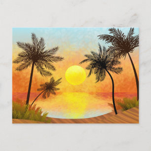 Cartão Postal Sunset tropical