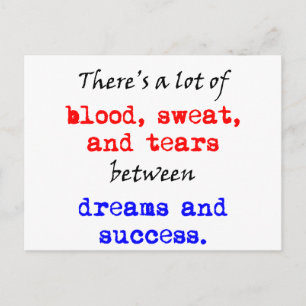 Cartão Postal Suores e lágrimas de sangue