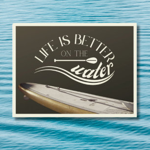 Cartão Postal SUP levanta-se remando sepia retrô