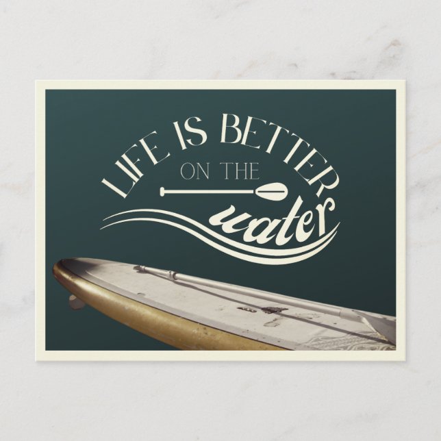 Cartão Postal SUP retro de férias de remo (Frente)