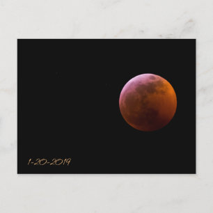 Cartão Postal Super Blood Wolf Moon - Total Lunar Eclipse