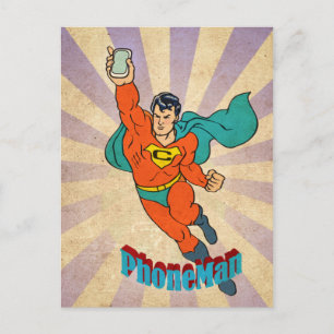 Cartão Postal Super Celular Phone Man