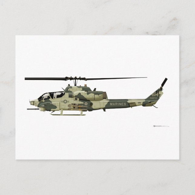 Cartão Postal Super Cobra AH-1W Bell (Frente)