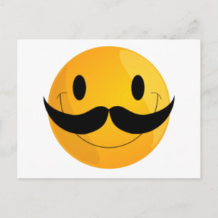 Cartão Postal Super Feliz bigode Face Emoji