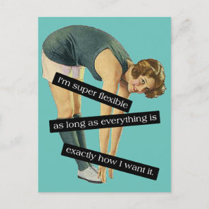 Cartão postal super flexível e engraçado