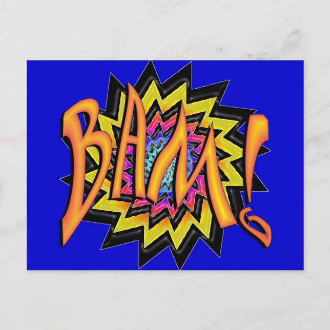 Cartão Postal Super herói BAM! (Frente)