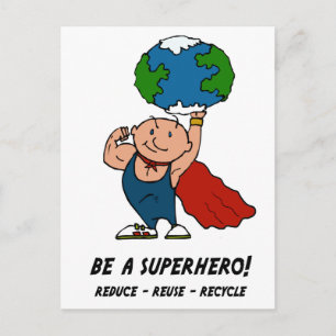 Cartão Postal Super-herói do Dia da Terra