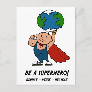 Cartão Postal Super-herói do Dia da Terra