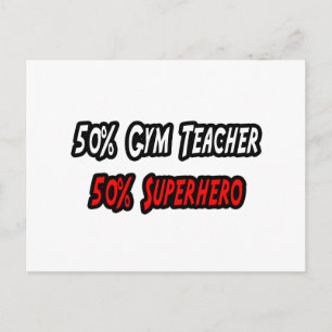 Cartão Postal Super-herói do professor Gym