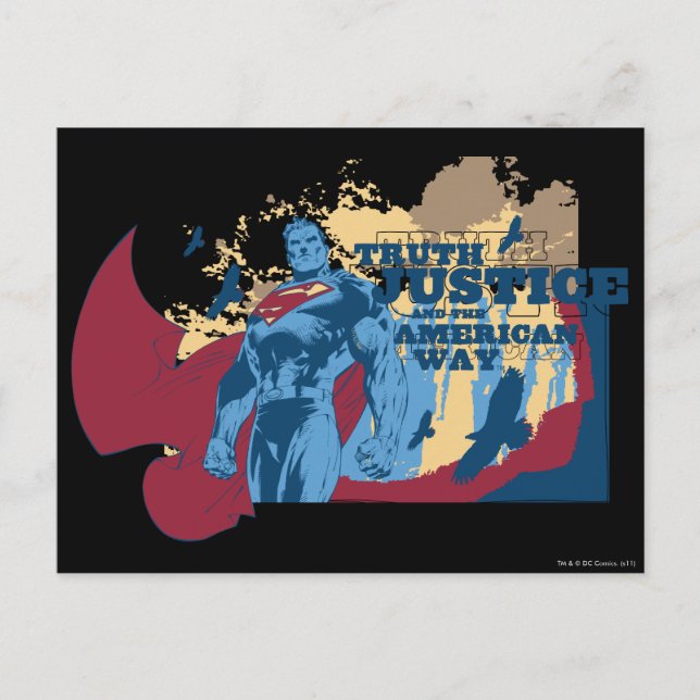 Cartão Postal Super-Homem com aves (Frente)