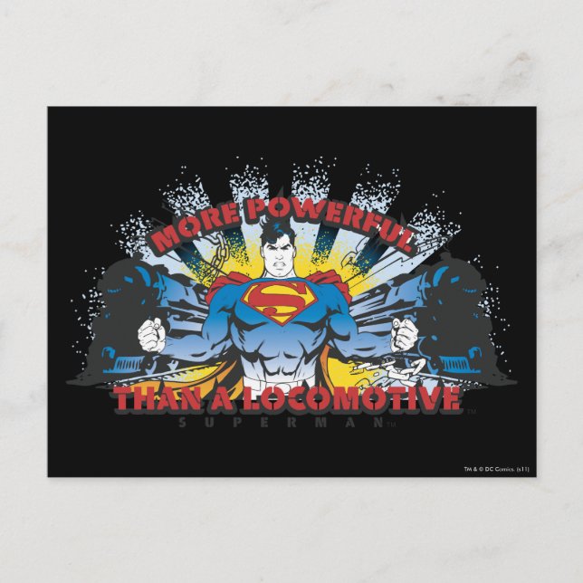 Cartão Postal Super-Homem - Dois Comboios (Frente)