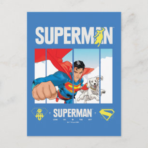 Cartão Postal Super-Homem e Krypto Voam