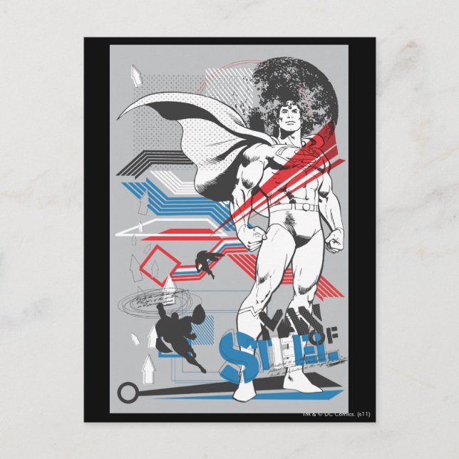 Cartão Postal Super-Homem - Poster de Colagem Absurda (Frente)