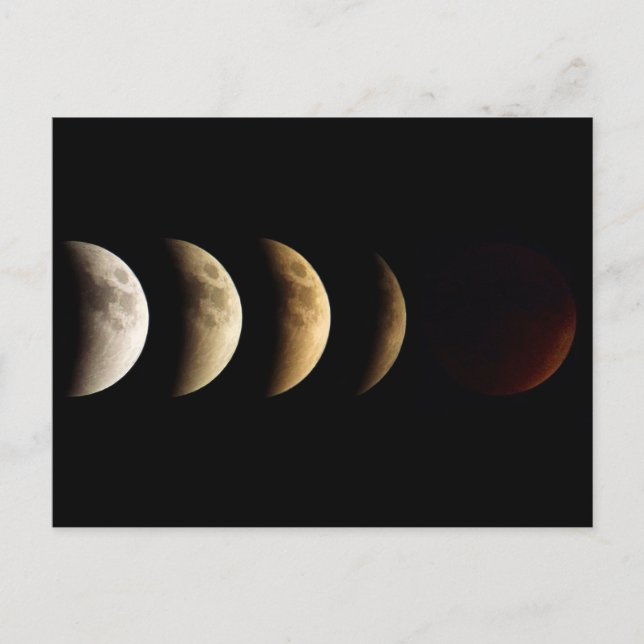 Cartão Postal Super Lua, Lua de Sangue, Eclipse Lunar, 2015 (Frente)