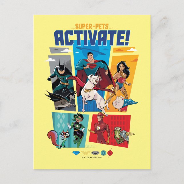 Cartão Postal Super Pets & Justice League - Ativate! (Frente)