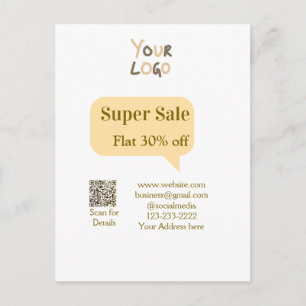Cartão Postal super promoção comercial desconto digitalizar códi