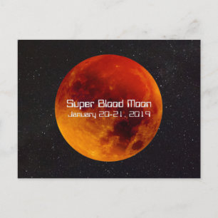 Cartão Postal Super Sangue Moon Eclipse 2019
