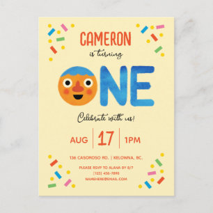 Cartão Postal Super Simple Noodle & Pals Confetti 1º Aniversário