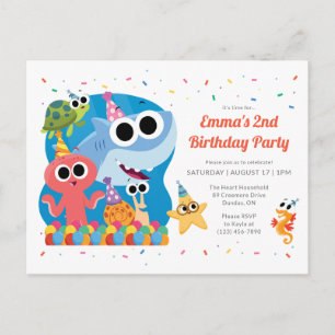 Cartão Postal Super Simples   Finny o Tubarão Confete de Anivers