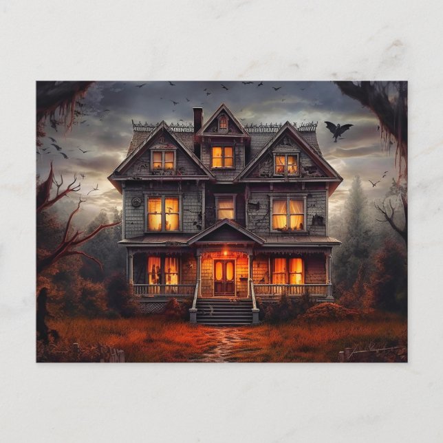 Cartão Postal Super Spooky Haunted House (Frente)